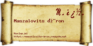 Maszalovits Áron névjegykártya